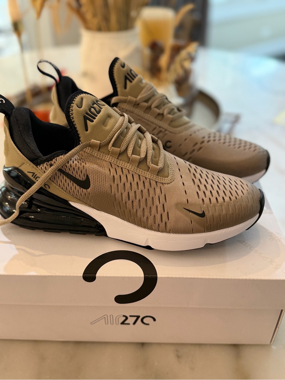 Nike Men's Air Max 270 Sneakers — Olive/Black/White